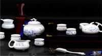 國(guó)色天香 青花茶具壺海過(guò)濾杯勺罐12件套